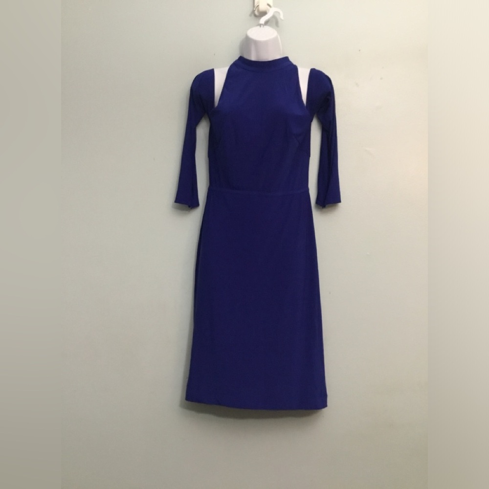Lena Women’s Royal Blue Cold-Shoulder Midi Dress